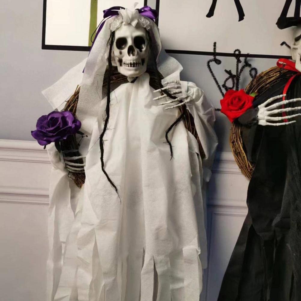 Decoraciones de Halloween, Fantasmas Colgantes Decoraciones de Halloween al Aire Libre, 35 * 16 Pulgadas Colgantes Esqueleto Fantasma Segadores para Halloween Accesorios de Casa Embrujada Suministros