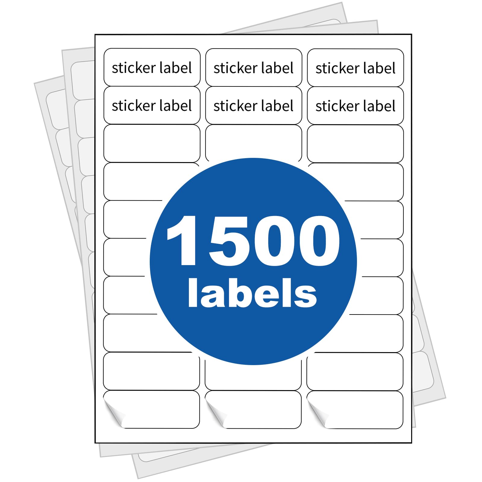 [50 Sheets 1500 Labels] PAPRMA 1” X 2-5/8” Address Mailing Label for Envelope 30-up Labels White, Printable Sticker Sheet for Laser Inkjet Printer