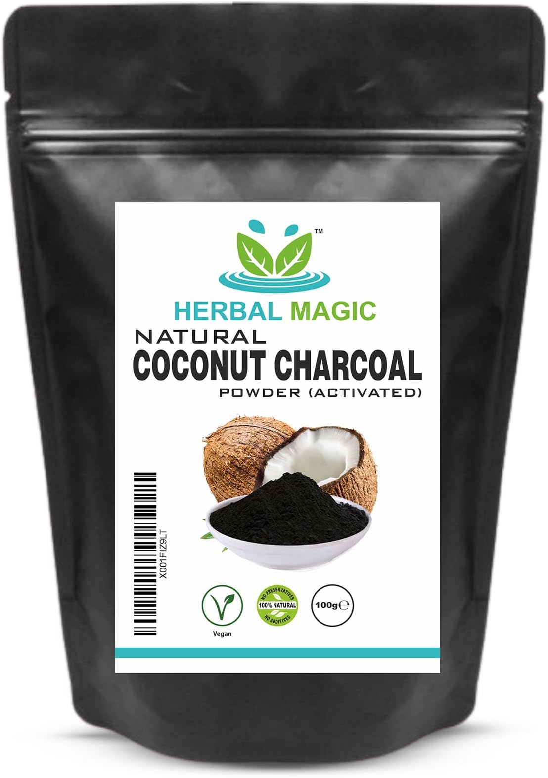 – Herbal Magic Activated Coconut Charcoal Powder Food Grade Quality Excellent Detoxifying, Cleansing Properties Naturally Supports Skin, Body Care & Oral Care,UKAS LAB Tested in THE UK-100g