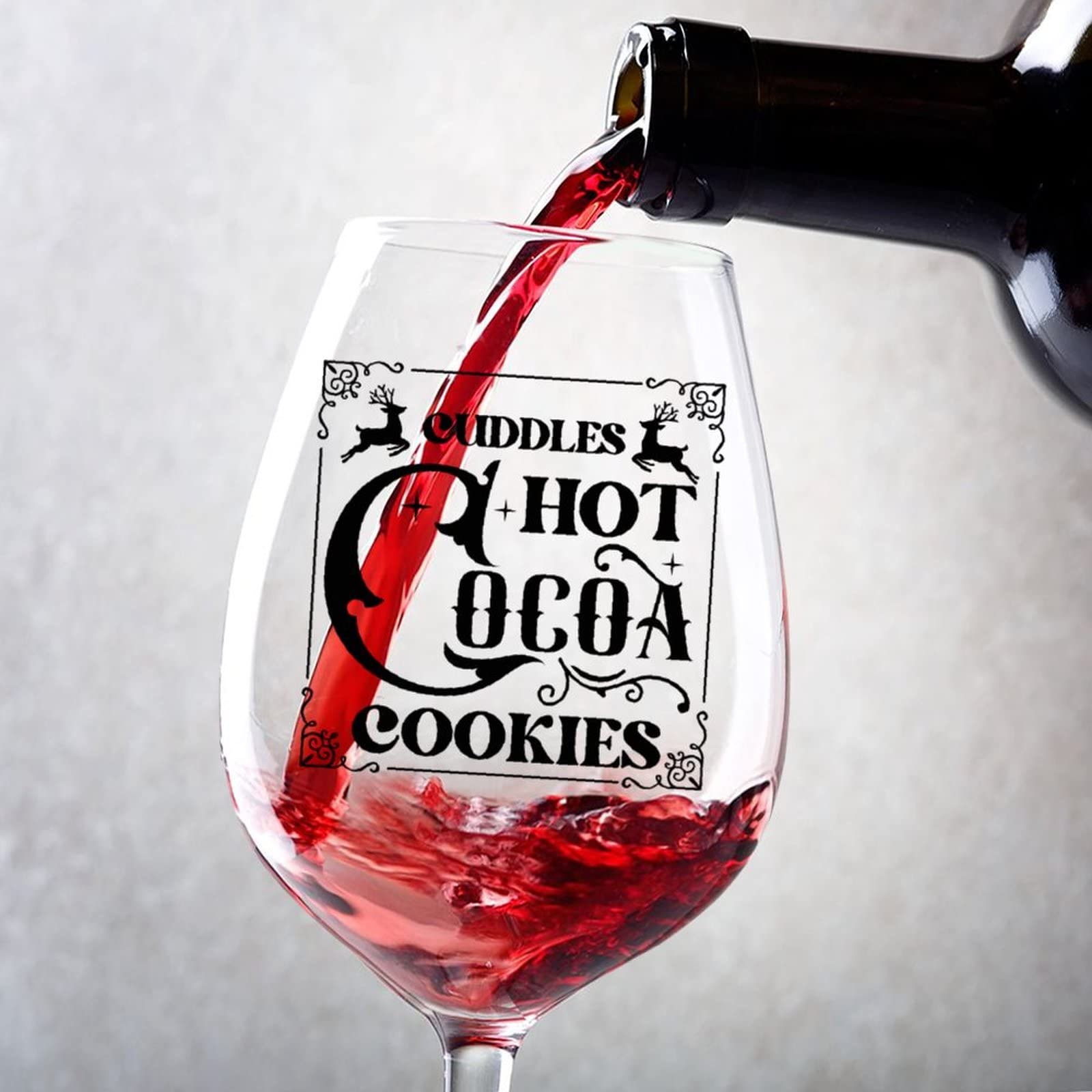 Verres à vin rouge biscuits au cacao chaud cadeau femme amie