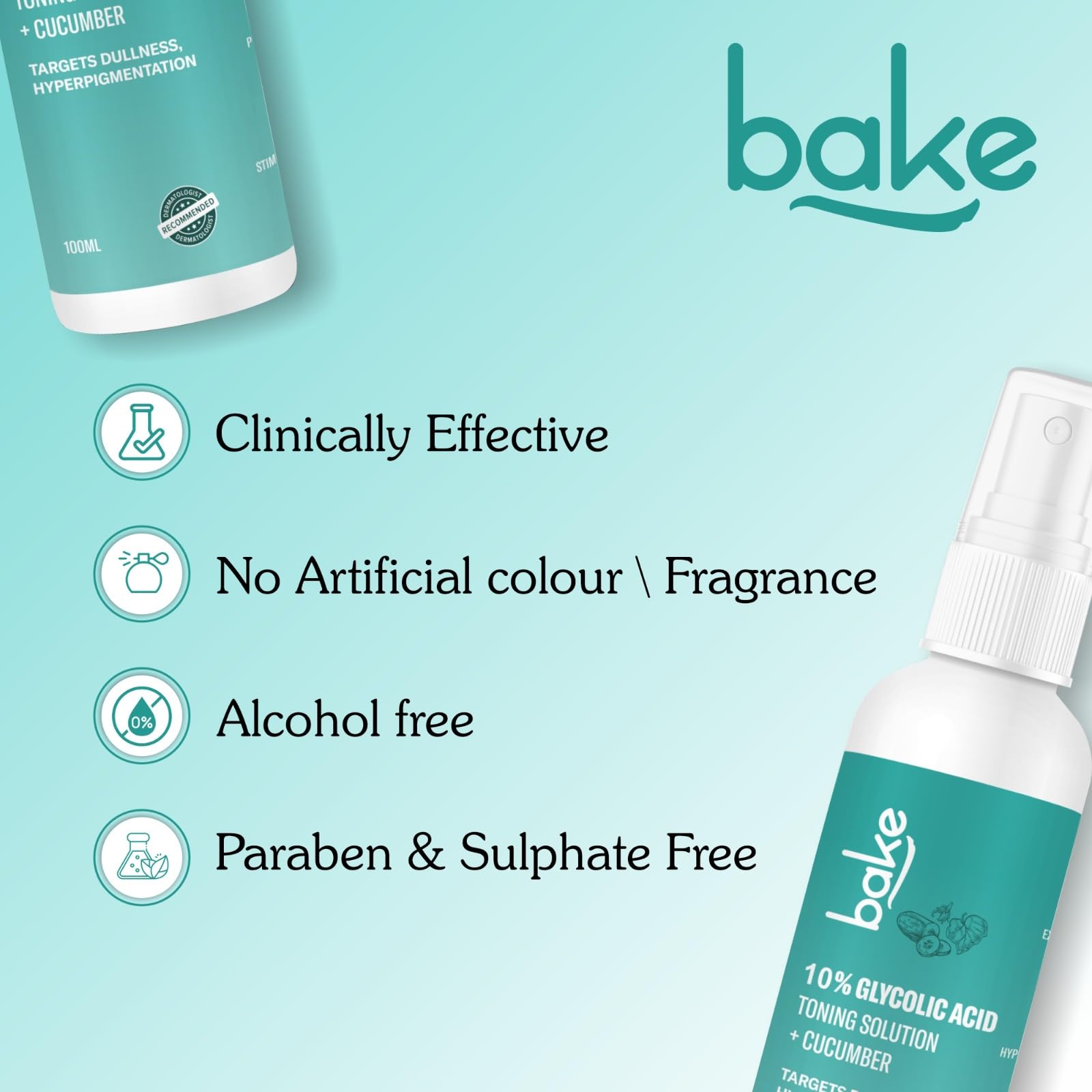 BAKE Toner With Hyaluronic Acid, Transparent, 100 ml - Image 3