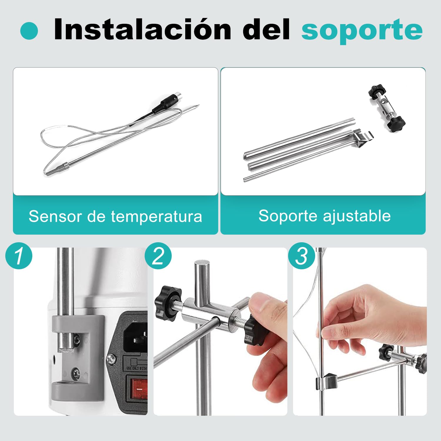 JOANLAB Manto Calefactor Magnético 1000ml, Agitador Magnético Termostático para Laboratorio 350W, con Pantalla Digital, Sonda de Temperatura y Temporizador