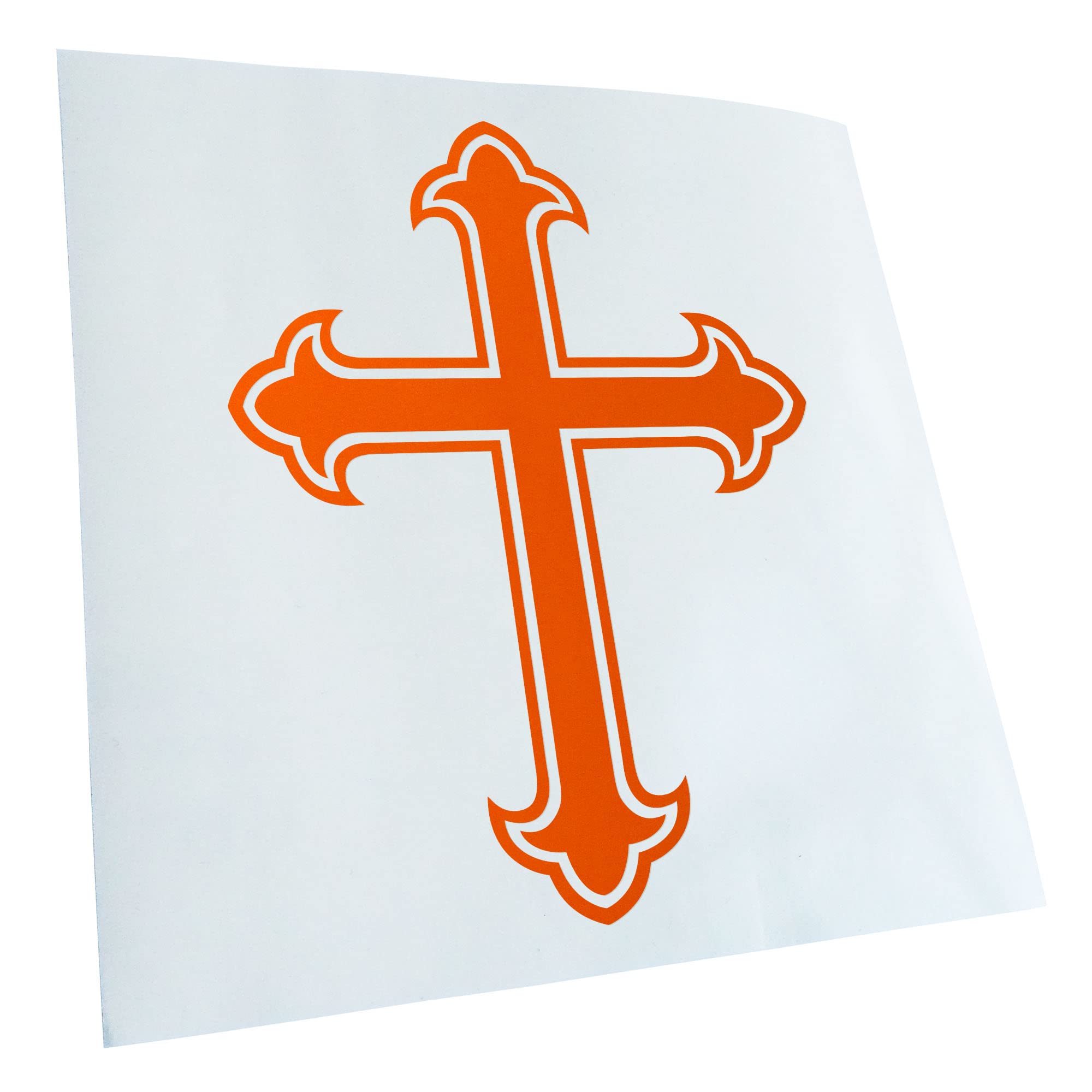 Kiwistar - Car Sticker - Orange - 40 x 31 cm Lily Cross - Knight's Cross - Old Cross - Rear Window Car Sticker Weatherproof for Car Truck Moped Truck - Sticker Exterior Self-Adhesive Tuning