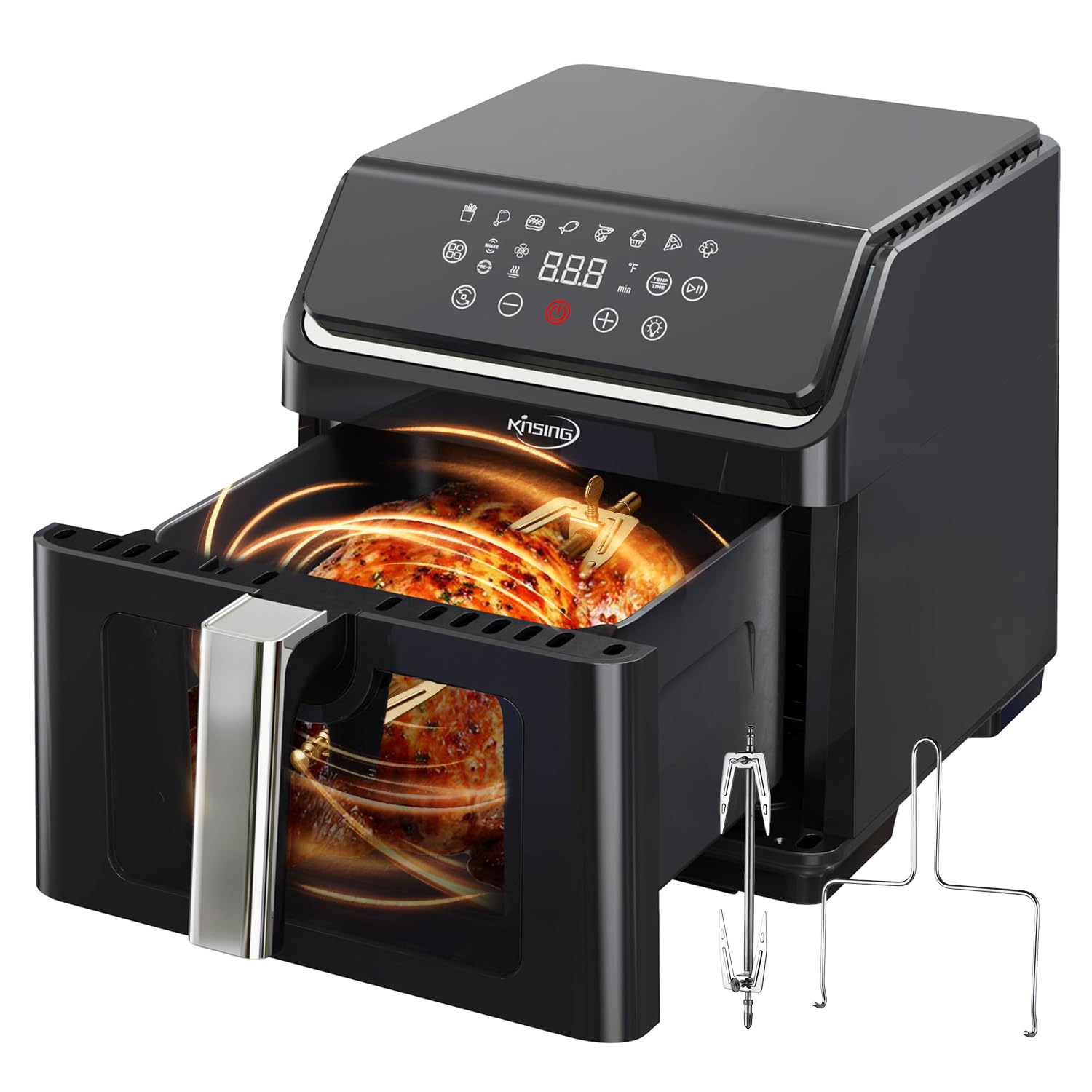 KINSING 9.0 QT Air Fryer with Rotisserie