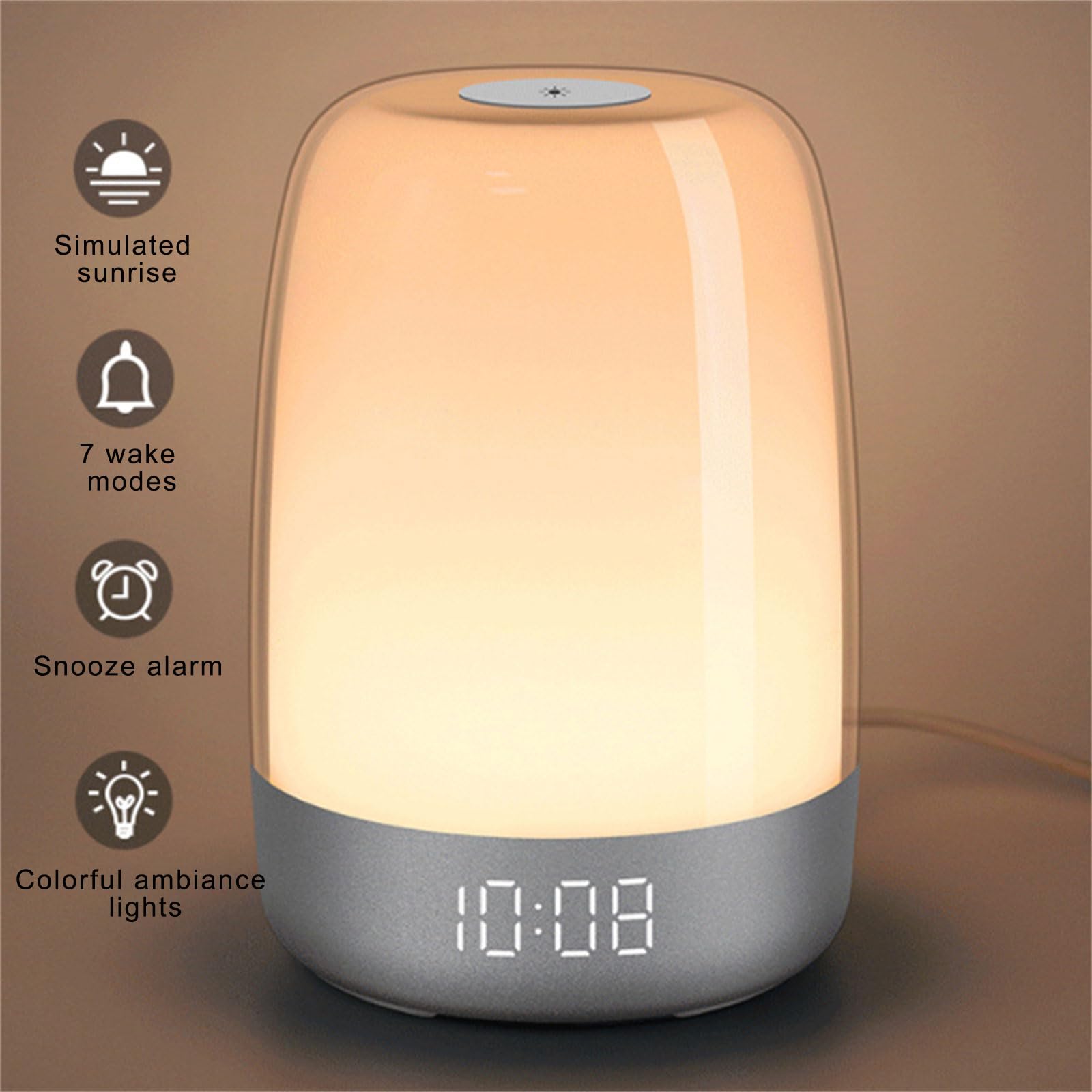 Luz de alarma para 2 en 1 con iluminación al amanecer simulada