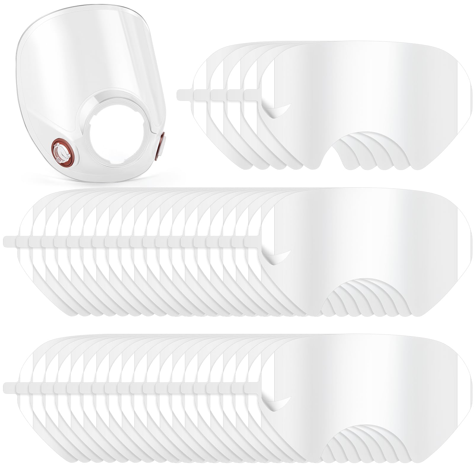 Tellegloww 51 Pcs Full Face Respirator Lens Kit, 1 Lens &amp;50 Peel-off Covers