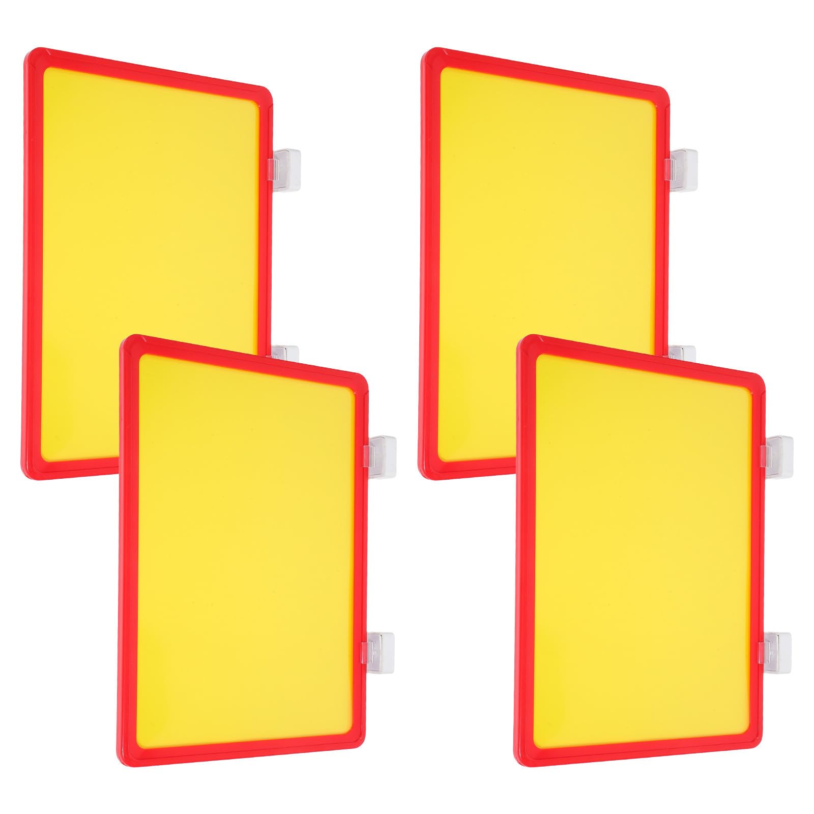 POPETPOP Porta Etichette Magnetiche Scrivibili per Scaffali in Magnete e Plastica Rosso Doppio Supporto Versatile per Cartelli da Magazzino