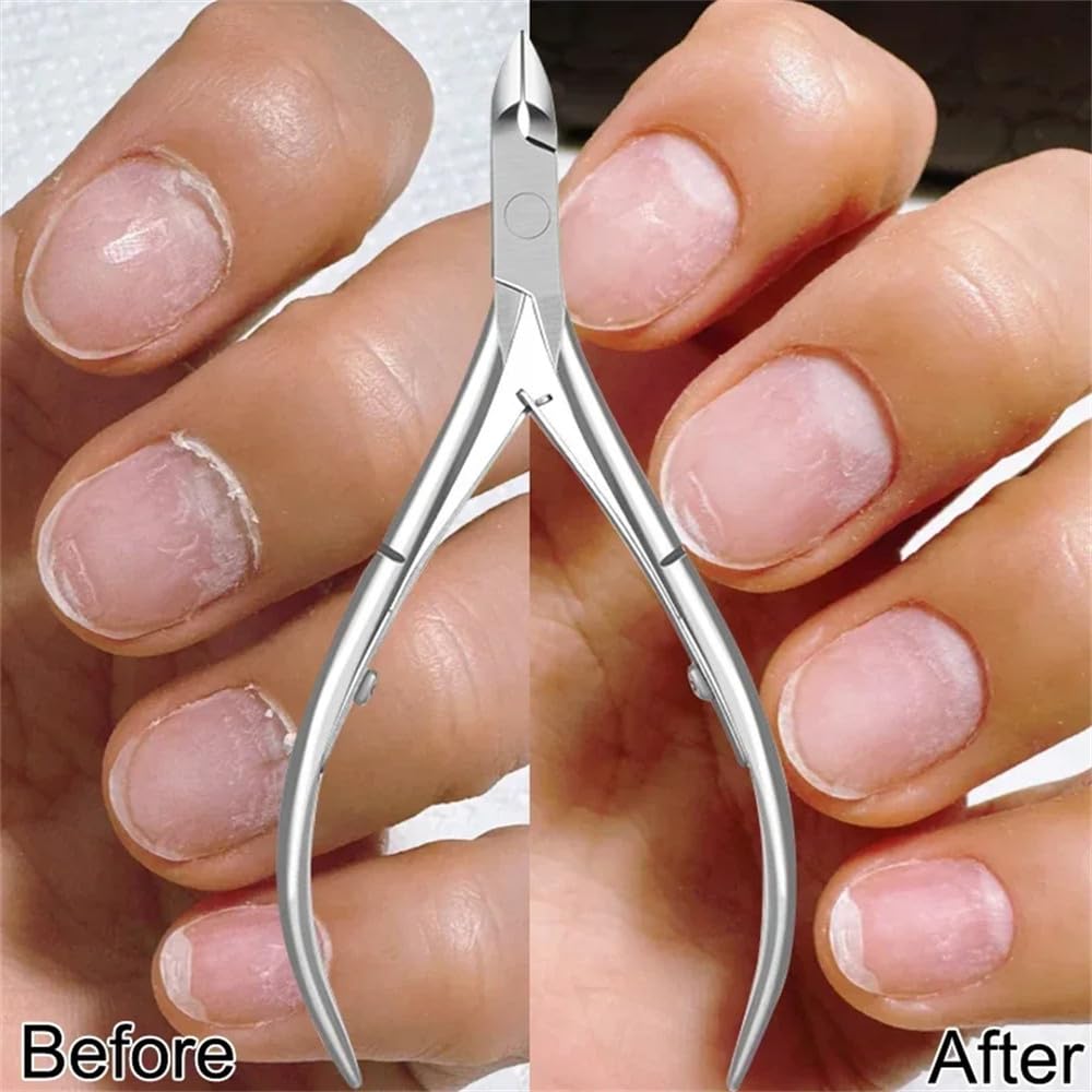 Tijeras profesionales para cutículas de uñas, de acero inoxidable, color dorado y plateado, exfoliantes, herramienta para manicura y pedicura, color dorado.