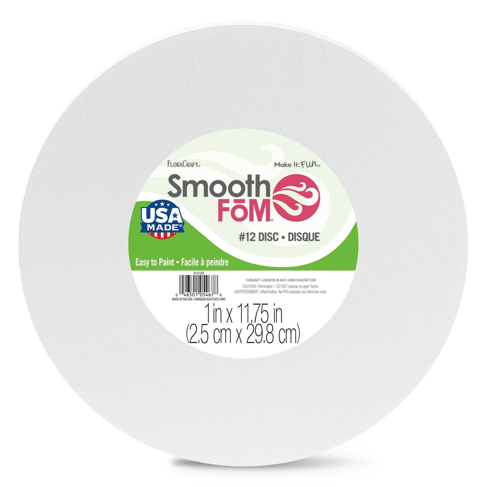 Floracraft Styrofoam Disc 2,3 x 14,7 cm Bianco