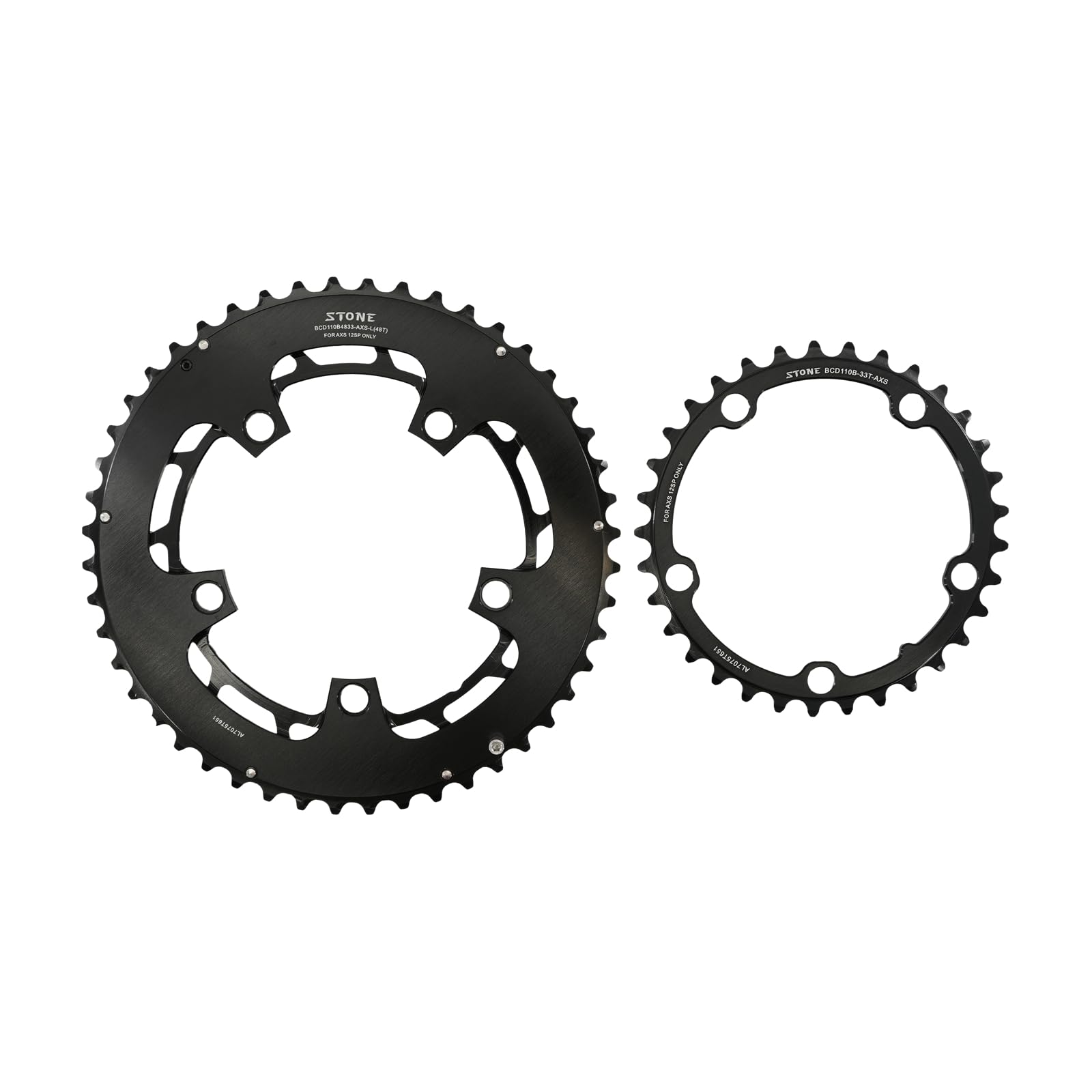 自転車用 ルネスタイプチェーンリング 48T 5ピン Amazon | Stone 110bcd ラウンドダブルチェーンリング 5ボルト 12速