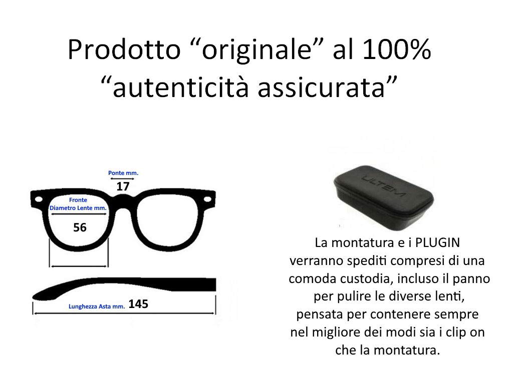 Ultem THEMA U-277 Colore M07 TARTARUGATO Montatura per occhiali da vista e sole + 4 CLIP-ON Linea Original “99 John St NYC” Genere UOMO