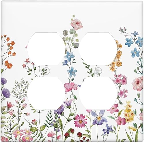 Miniatura 49 de Placa Cubierta de Interruptor de Luz de Palanca Individual con Diseño de Flor Botánica en Tablero de Madera Rústico Estilo Granja - Placa de Pared