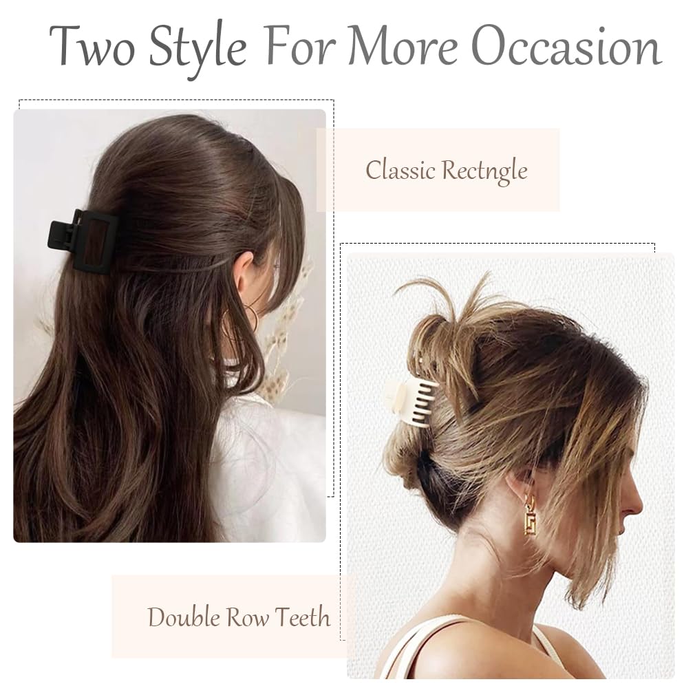 8 Pack Double Row Teeth Small Hair Claw Clips 1.6" Matte Hair Clips for Women Cute Claw Clips Set for Thin Hair Mini Accessories for Girls - Image 2