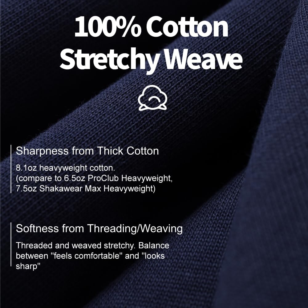 Plus Size Heavyweight T Shirt for Men Big and Tall - Stretch Cotton T-Shirt for Casual & Daily Wear. (Big Size Only) - Image 4