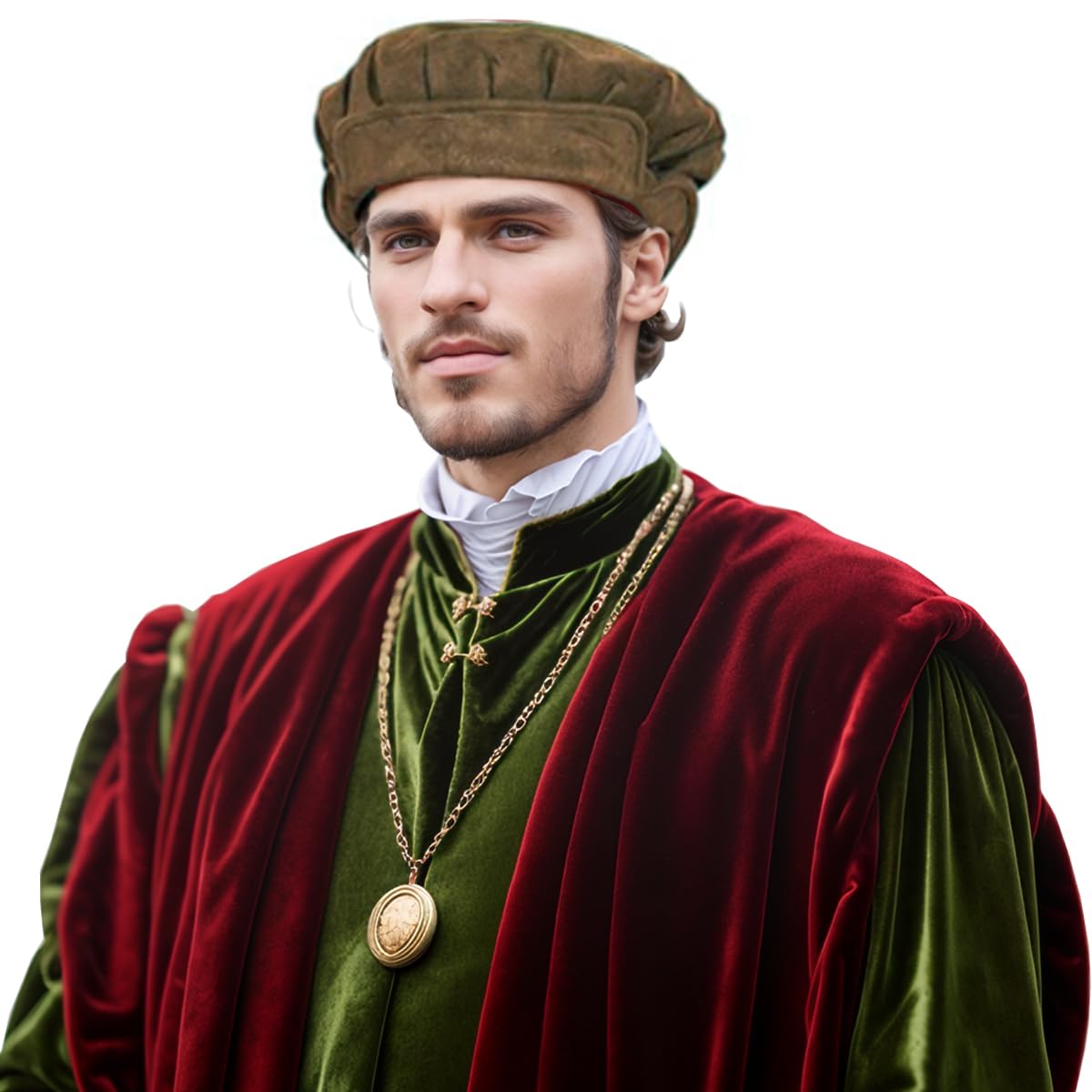 UniqKaliber Medieval Tudor Flat for Men Women Festival Beret Caps Renaissance Hat Cosplay Costume Accessories