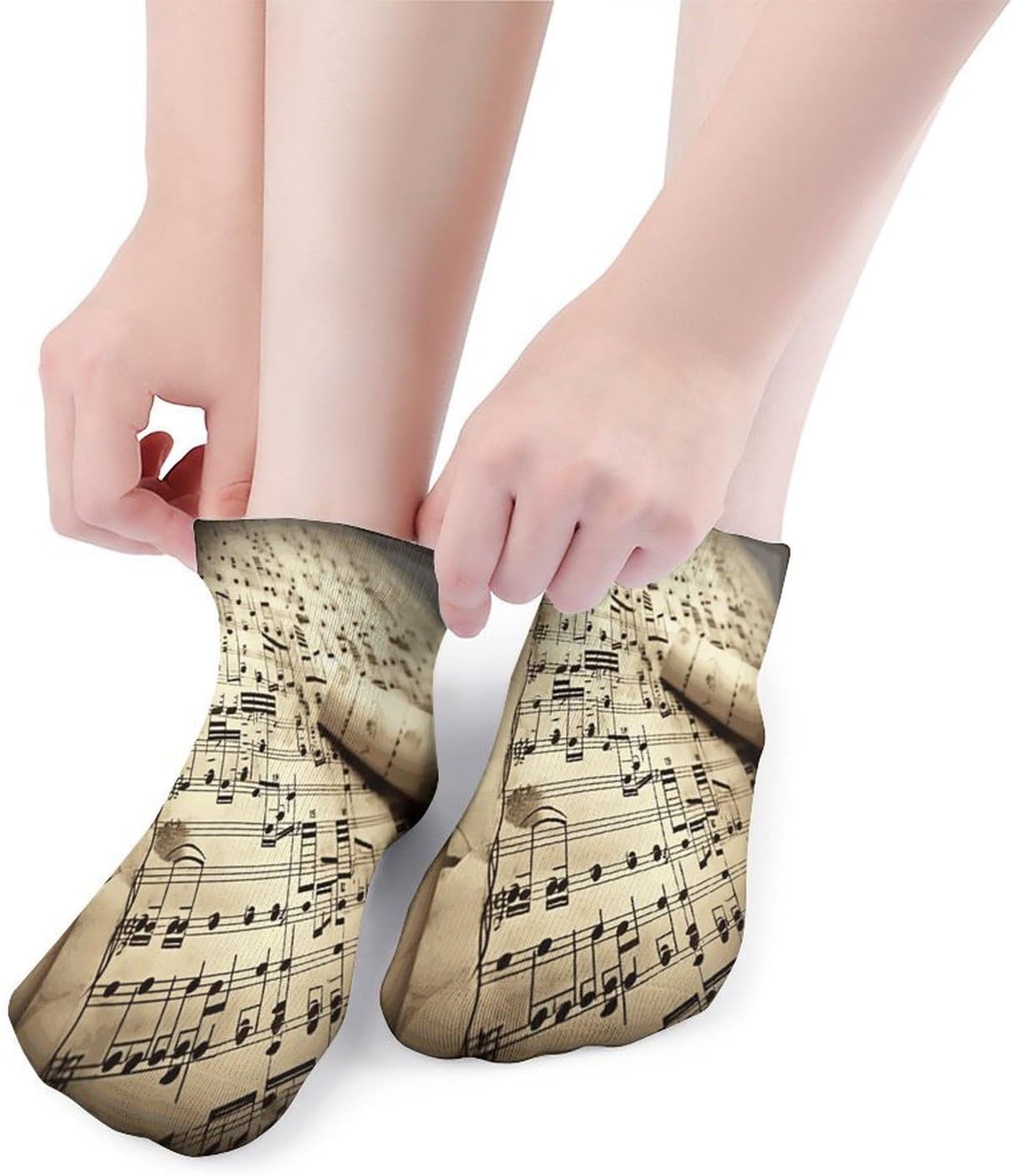 Sheet Music Ankle Socks for Men Women 5 Pairs | Comfortable Casual Low Cut Socks, Lightweight No Show Breathable Athletic Socks, Soft Mini Crew Socks for All Seasons