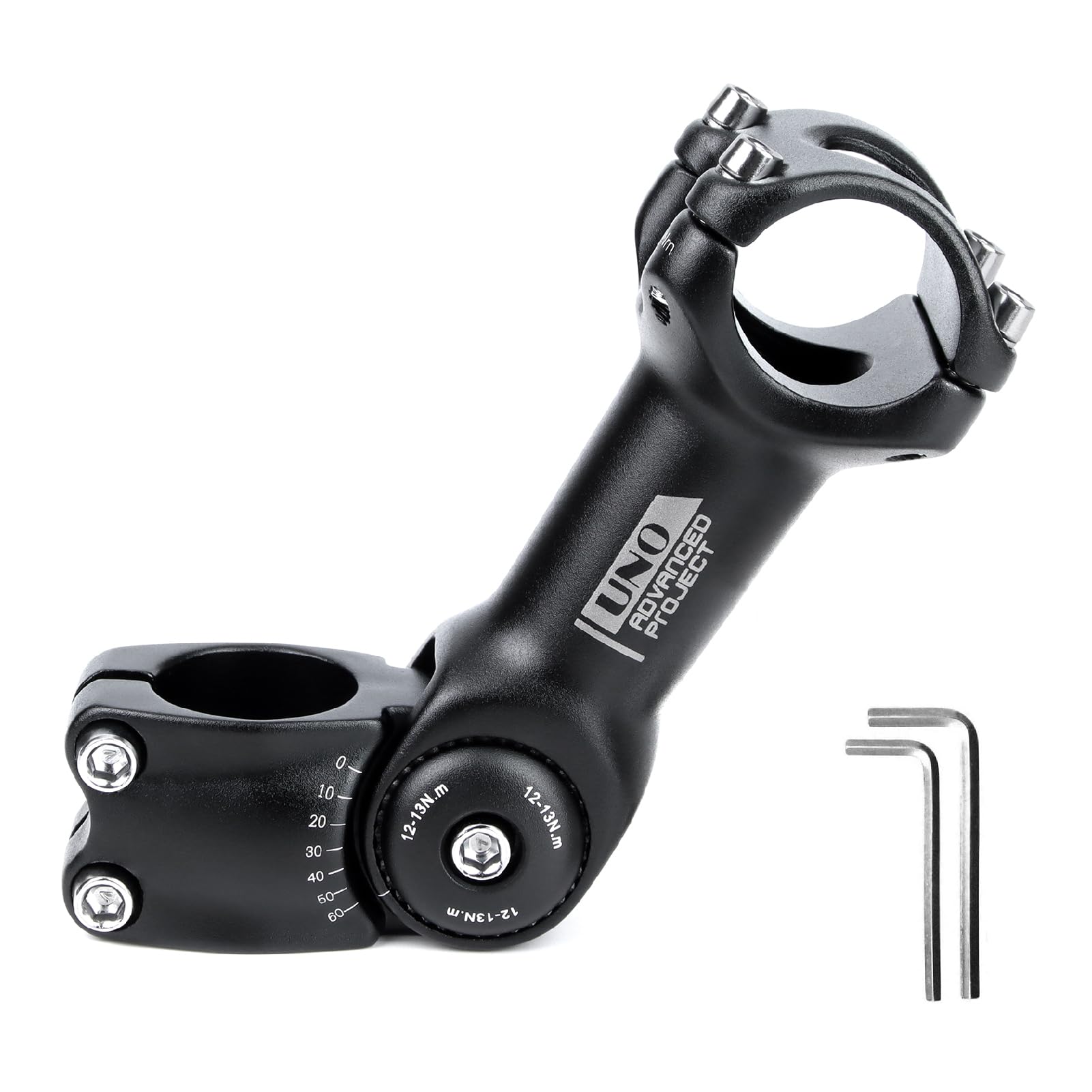 BESNIN Stelo della Bici 0-60 Gradi 25.4mm 90mm 110mm 130mm Stelo Manubrio Bici Regolabile Gambo Manubrio MTB Attacco Manubrio MTB Stelo Bici MTB Manubrio Stelo