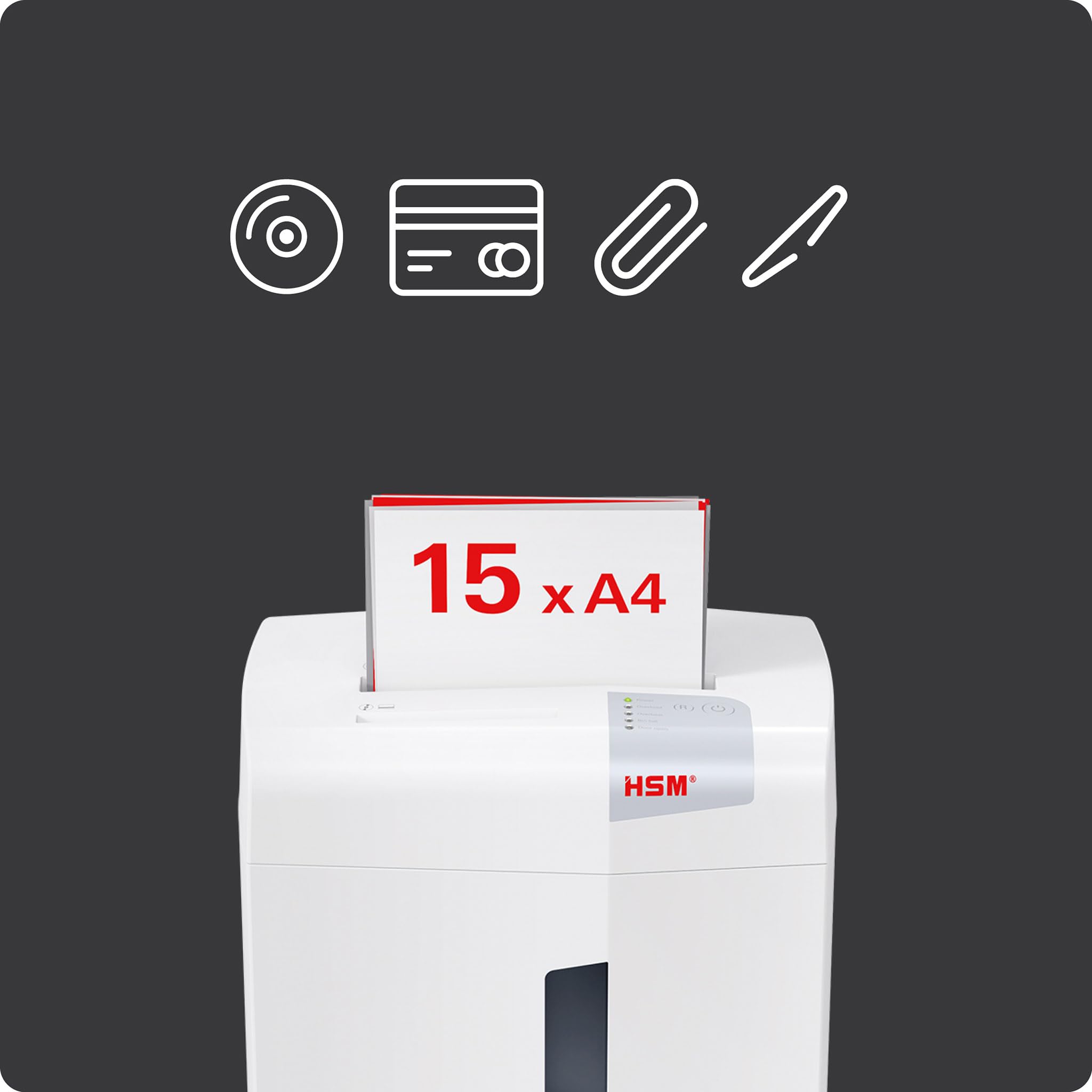HSM shredstar X15 - Destructora de Papel (Corte en partículas, 4 x 37 mm