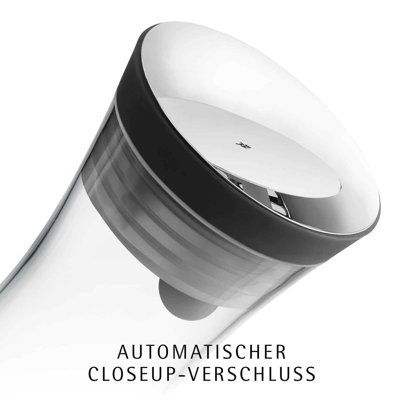 WMF Basic Wasserkaraffe aus Glas, 1 Liter, Glaskaraffe mit Deckel, Silikondeckel, CloseUp-Verschluss