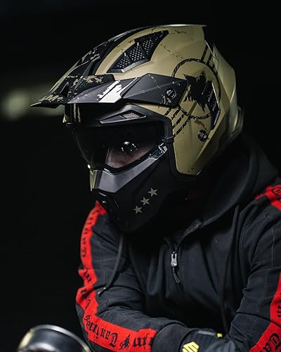 Miniatura 8 de ILM Casco de motocicleta de cara abierta 34 para hombres y mujeres, casco retro vintage con visera para ciclomotor, ATV, crucero, scooter DOT modelo