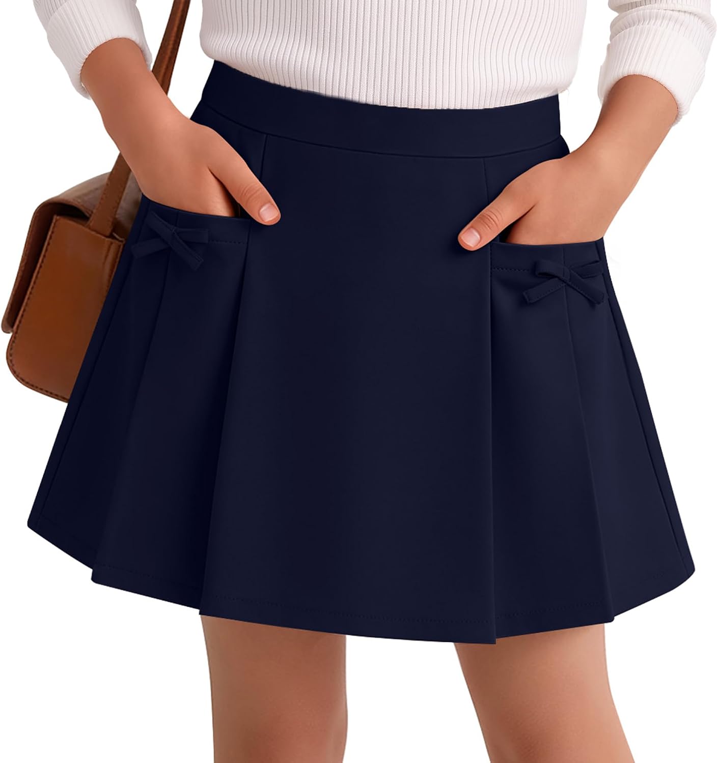 Girls' School Uniform Skirt with Pocket