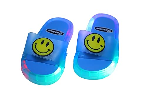 Uniq Design LED Smiley Face Kids Flip Flop Slippers Lightweight Soft Material with High Durability