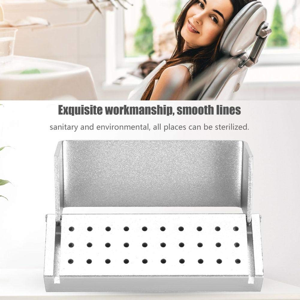 Caja de desinfección dental aluminio 30 agujeros Portafresas autoclavable