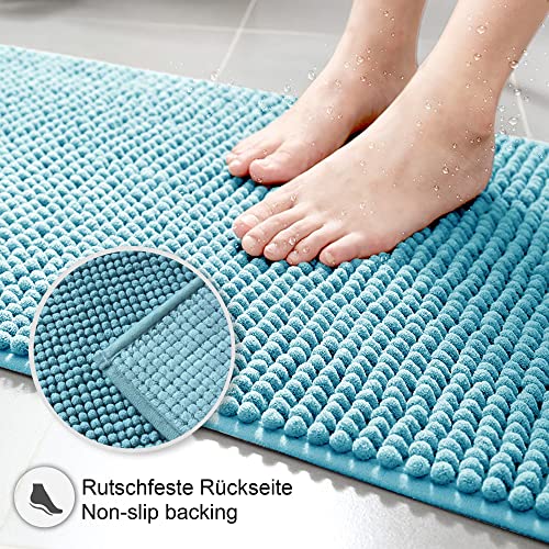 Decomira Badematte rutschfest | Als Badteppich Set kombinierbar | Badezimmer-Teppich Bad-Vorleger waschbar aus Chenille… – Bild 7