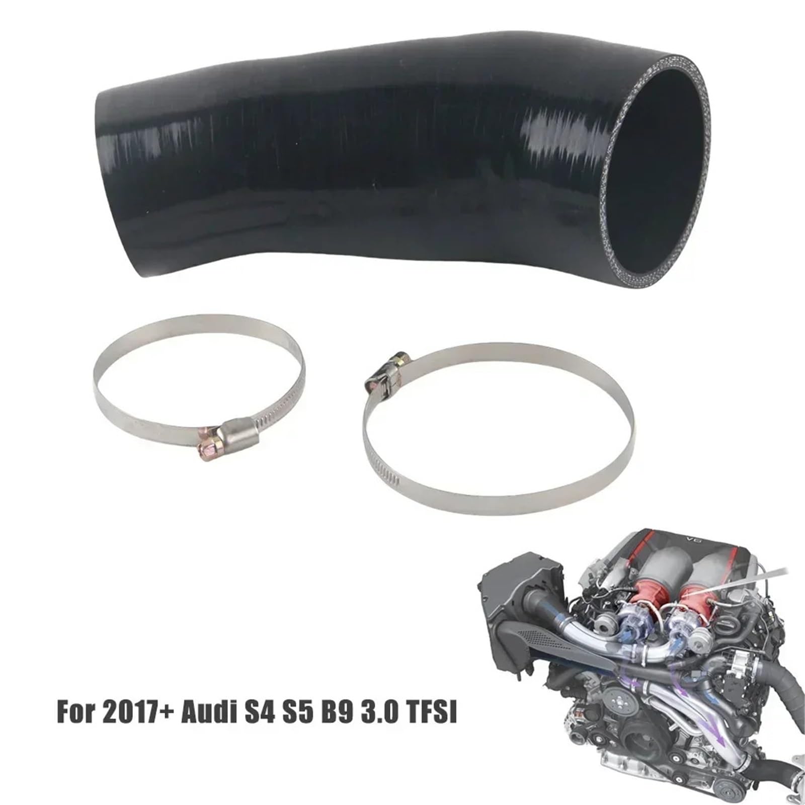 Wlot zimnego powietrza Pasuje do Audi B9 S4 S5 RS4 RS5 EA839 Silikonowy wąż dolotowy silnika
