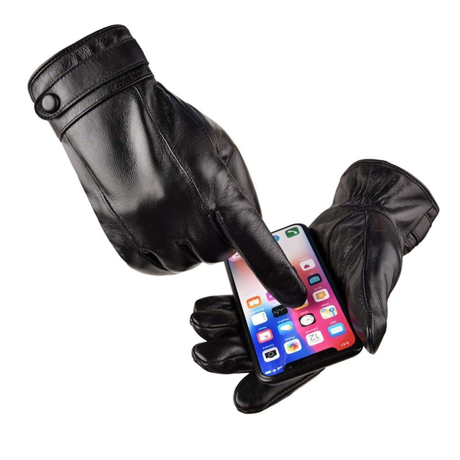 Guanti Invernali da Uomo Guanti in pelle Guanti invernali da uomo con touch screen caldi Guanti da equitazione ispessenti autunnali e invernali Guanti Termici