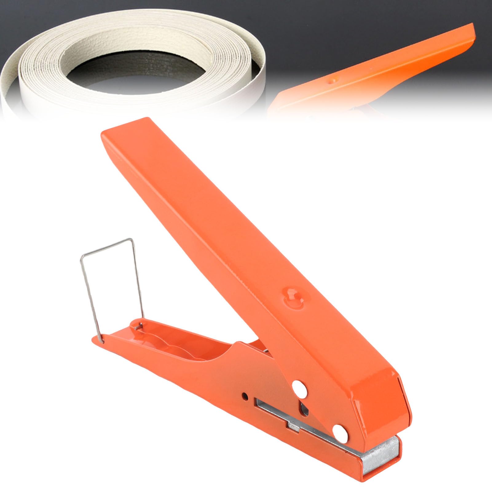 Pinza Punzonadora para Cantos, Hierro Cromado Brillante, Boca Oblicua Plana, Tratamiento Térmico Resistente, Ahorro de Mano de Obra, Punzón de un Agujero con Escala para