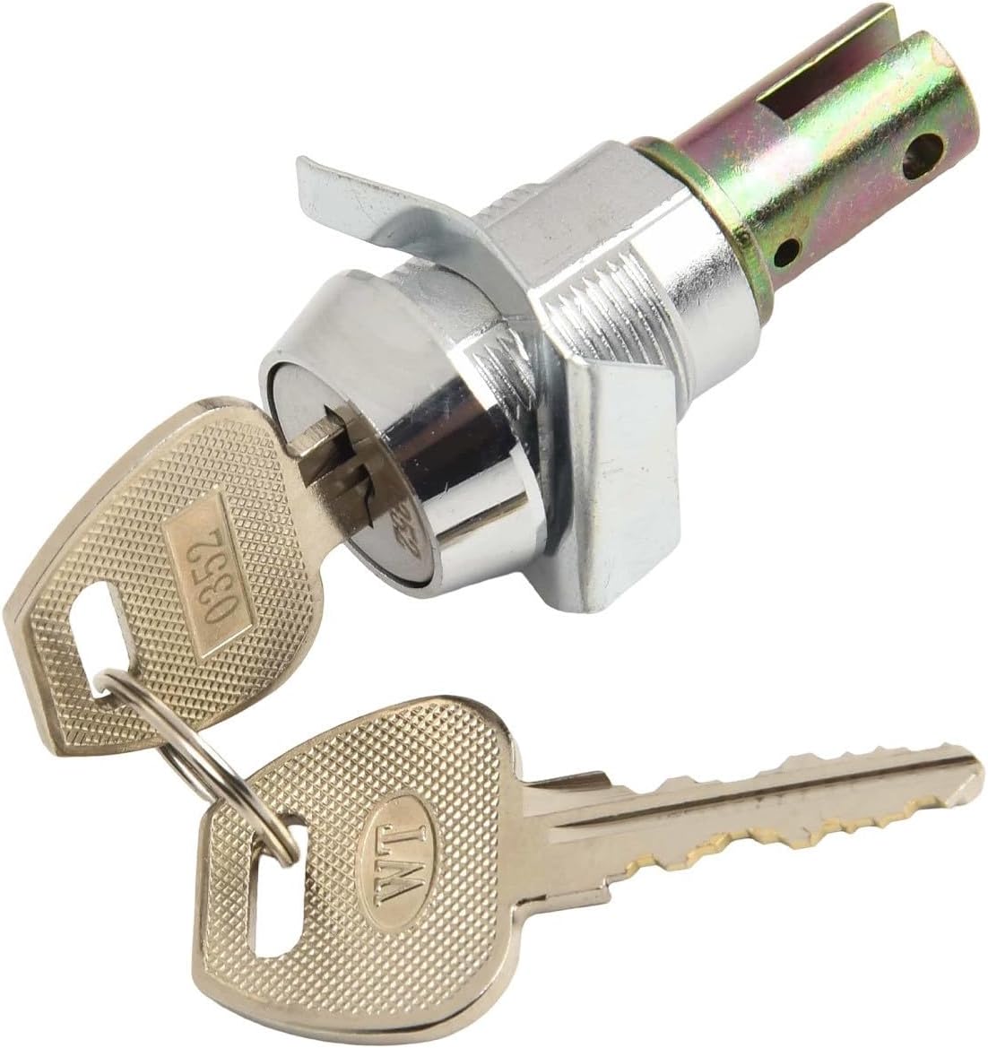 Drawer Lock for Tool Cabinets and Car Repair Tools, Zinc Alloy with Copper Core, Flat Key Security Lock, Corrosion-Resistant Chrome Finish(WT9973-16)