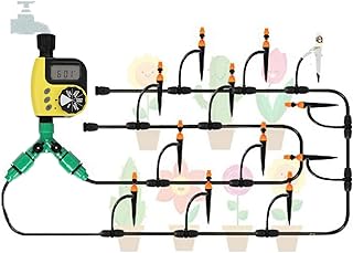 SOONHUA Temporizador de irrigação de mangueira de saída única, temporizador de água programável, temporizador automático de irrigação, para sistema de irrigação por gotejamento de jardim (bateria não incluída)