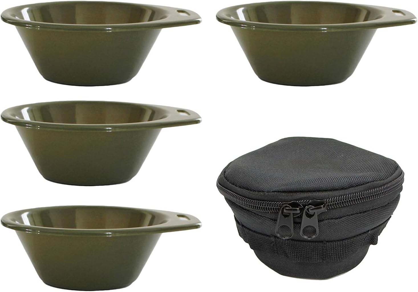 Stackable Rice Bowl Set 180ml - PP Outdoor Camping Bowl | Microwave Safe Lightweight Portable Dish for Travel Hiking Picnic Party Home Kitchen Tableware Convenient Carry Bag Included