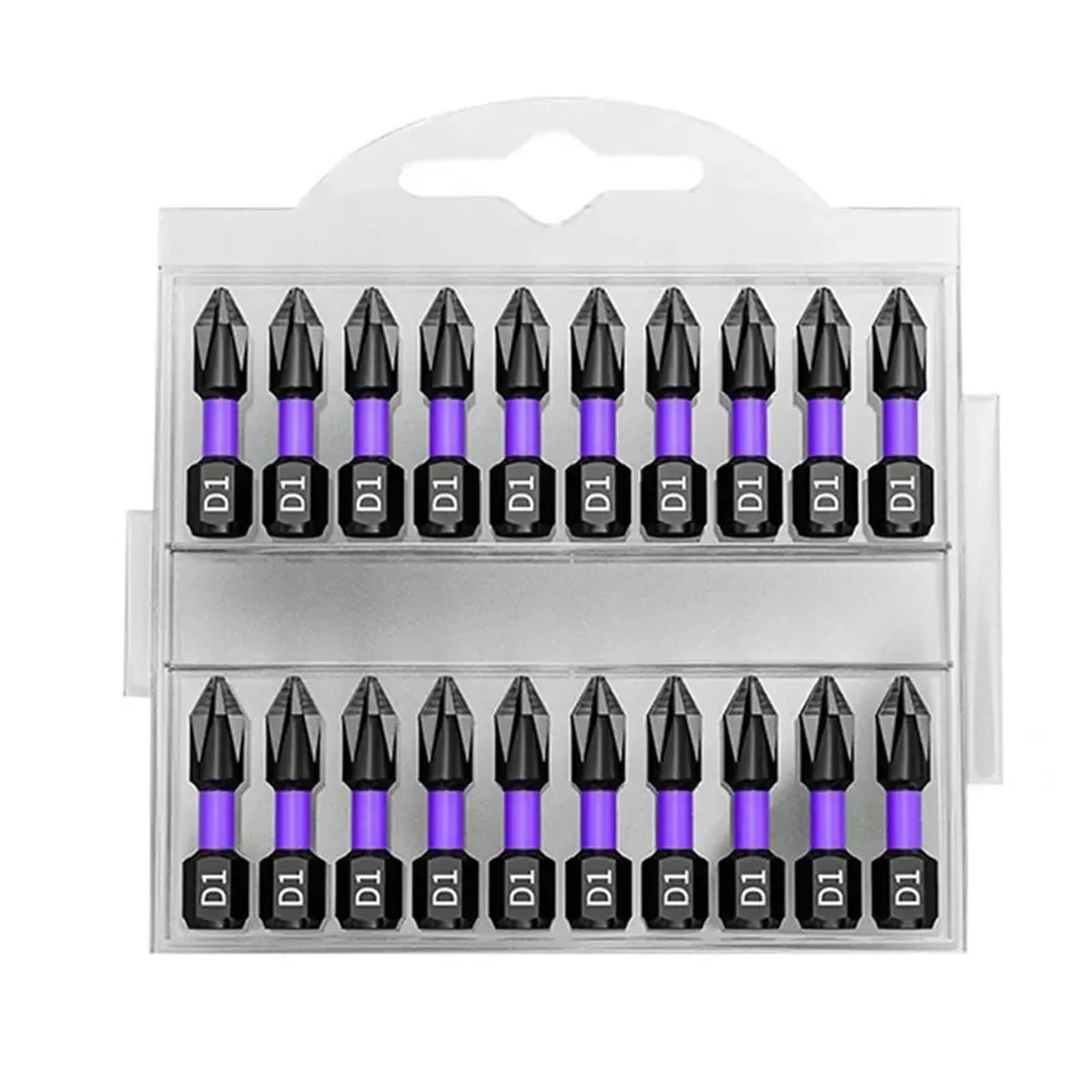 Eretyret One Color Non-Slip Impact Batch Head Strong Magnetic Cross High Torque Hardness Screw Waterproof Ph2 Screwdriver Bits Set Easy To Carry(20Pcs 25Mm)