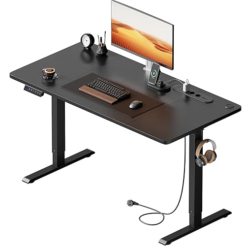 HLFURNIEU Bureau Assis Debout Electrique, 120 x 60 cm, Table