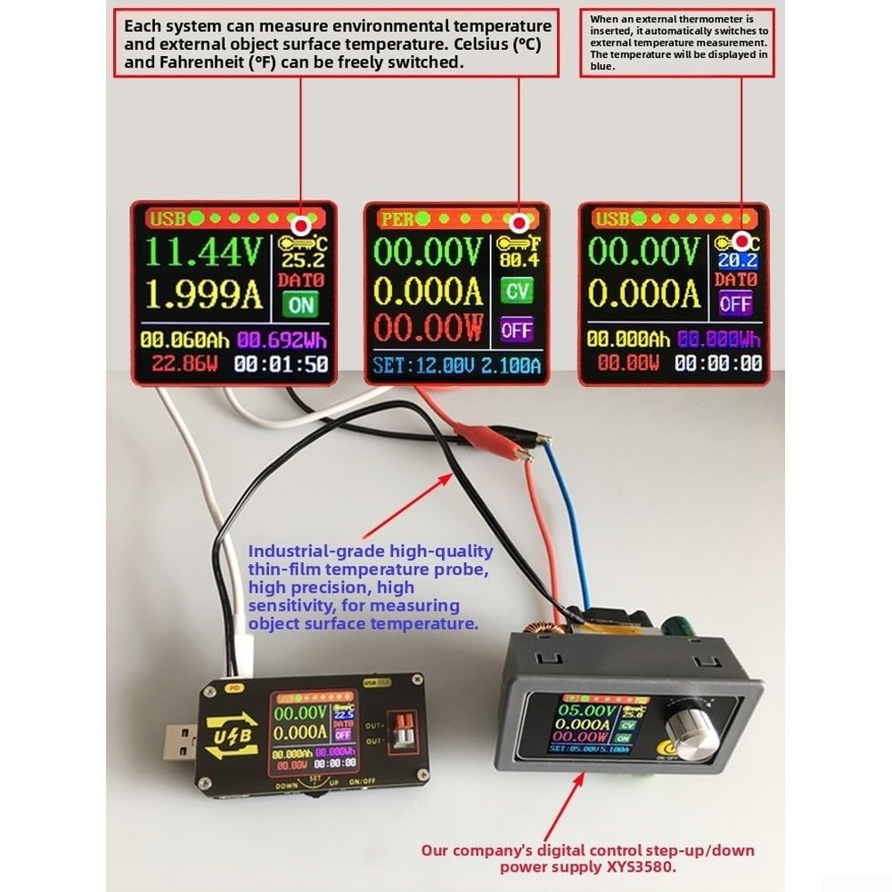 Comprobador USB C para voltímetro pd 0.6-30V 2A Power Supply USB C Tester