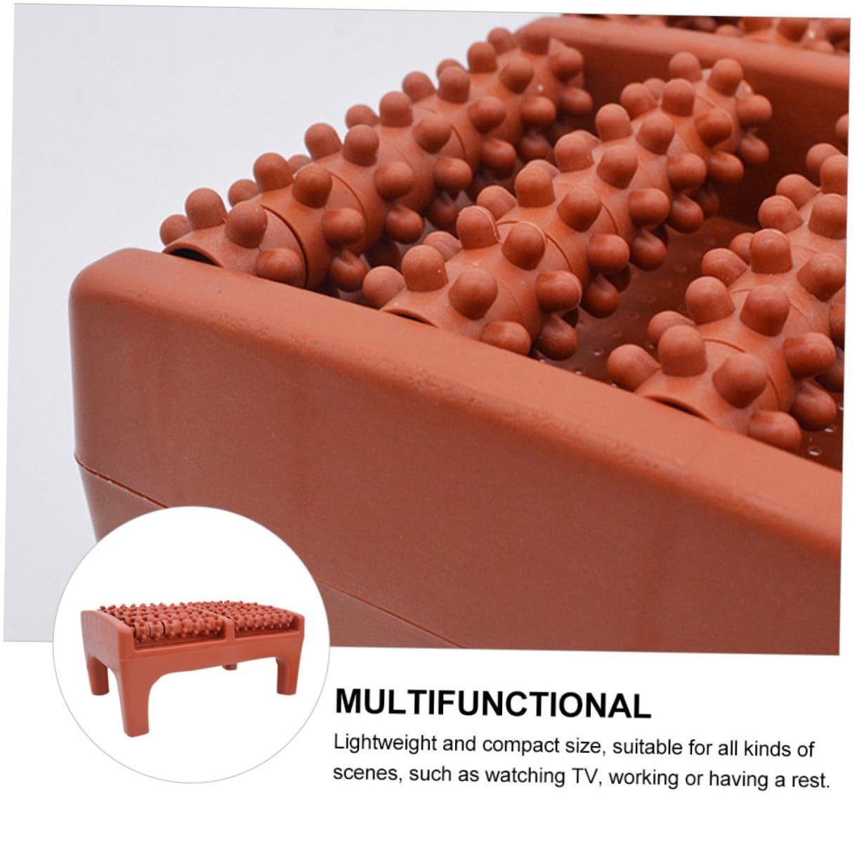 PACKOVE Massaggiatore Piedi a Rullo 5 File, Sgabello per Massaggio Plantare in Plastico, Leggero, Favorisce la Circolazione, per Lavoro e Tv, Elettrostimolatore Piedi