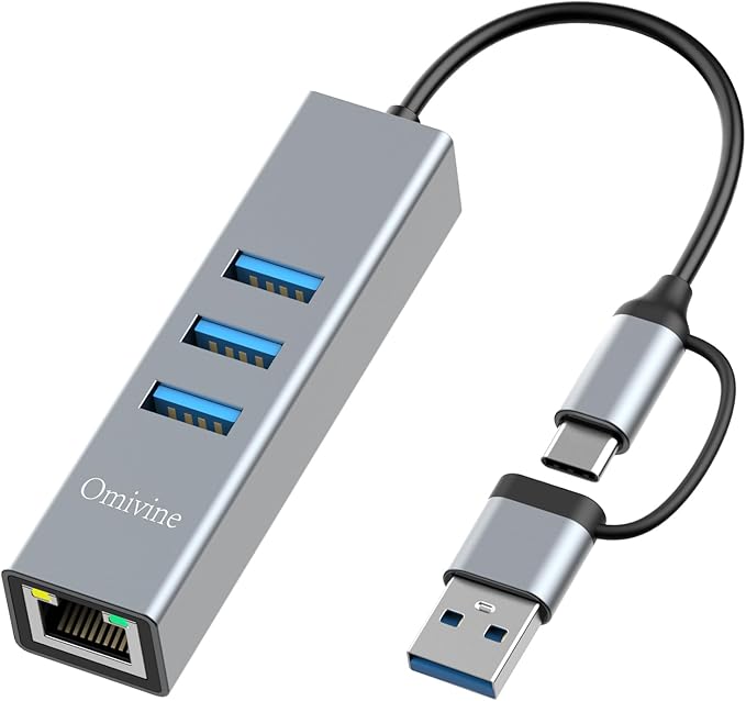 USB to Adapter, USB 3.0 Hub with 1000Mbps Gigabit RJ45 LAN