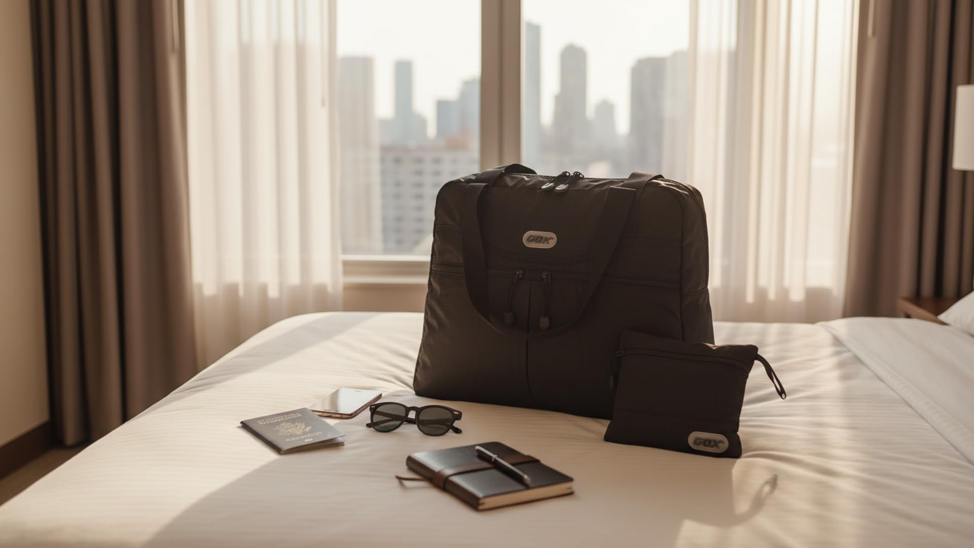 Damska torba na siłownię, duża, składana torba podróżna, pakowalna torba na ramię, bagaż podręczny, torba weekendowa, na noc, lekka, Czarny, Carry-On 20-Inch, Torba podróżna