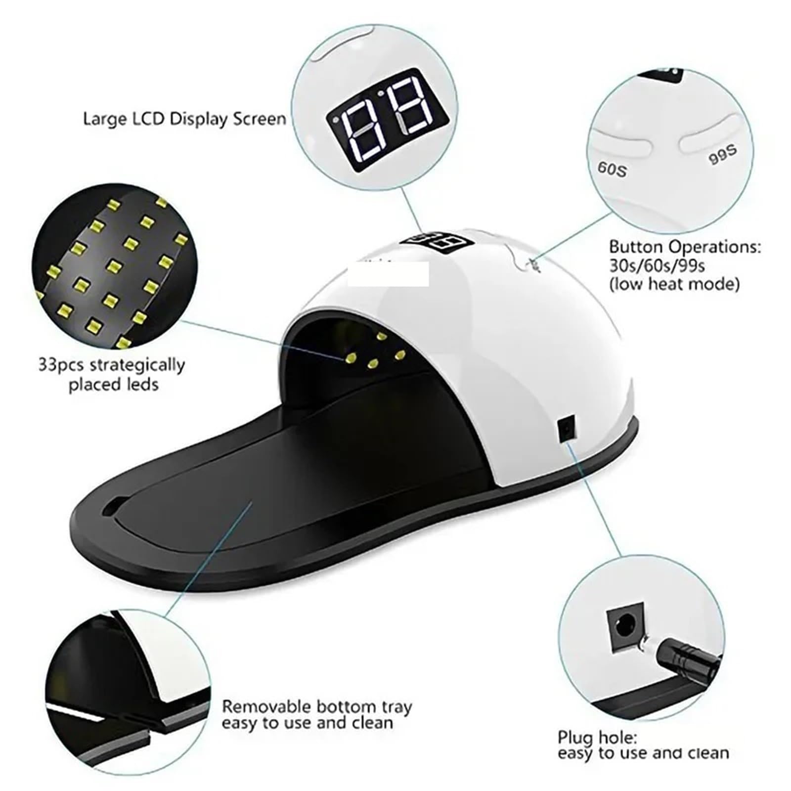 Lampa LED do paznokci, Lampa UV LED 48W do manicure stóp, suszarka paznokci, przenośny żelowy lakier, utwardzacz, narzędzia zdobienia