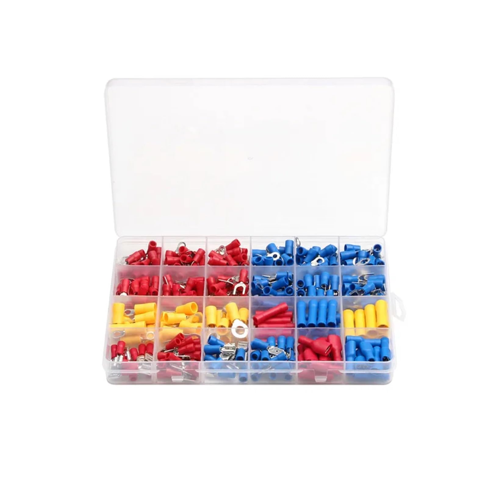 ZDVHOMCB 373Pcs/lot Assorted Insulated Electrical Wire Terminals Crimp Terminals Connector Spade Butt Fork Ring Set 22-10 AWG