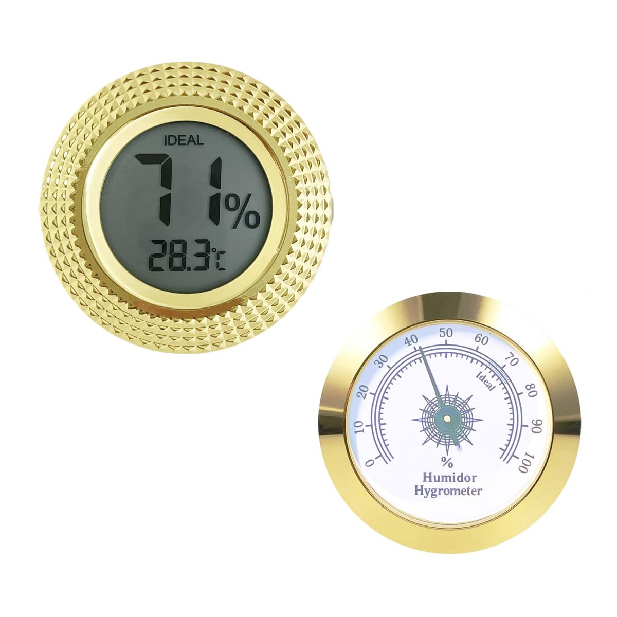 cigar digital & analogy hygrometer - high precision adjustable digital lcd-monitor hygrometer thermometer for cigar humidor | box | cabinet | jars | guitar