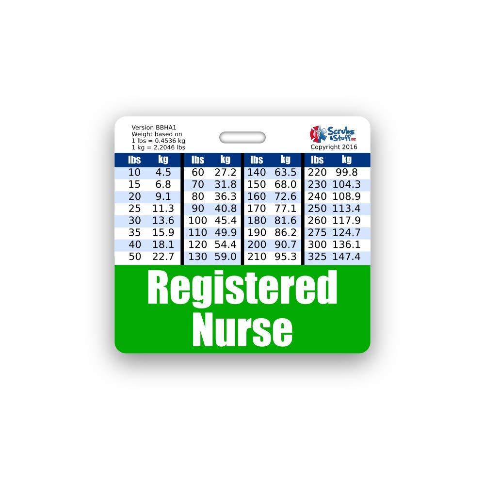 Amazon.com : Registered Nurse Badge Buddy Horizontal w/Height & Weight ...