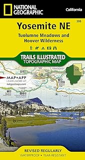 Yosemite NE: Tuolumne Meadows and Hoover Wilderness Map (National Geographic Trails Illustrated Map, 308)
