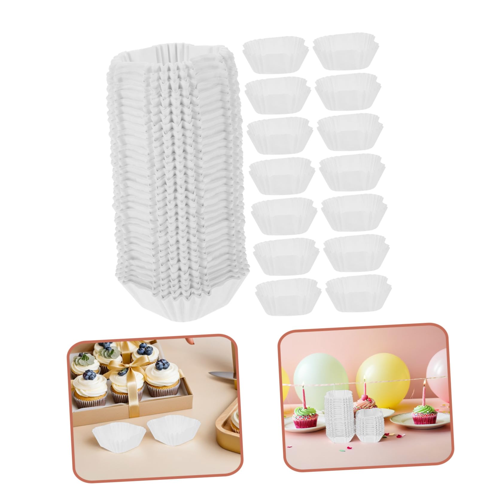 MAGICLULU 3000 Moldes Cuadrados de Papel Blanco Resistentes al Calor para Hornear Magdalenas, Brownies y Pasteles de Luna
