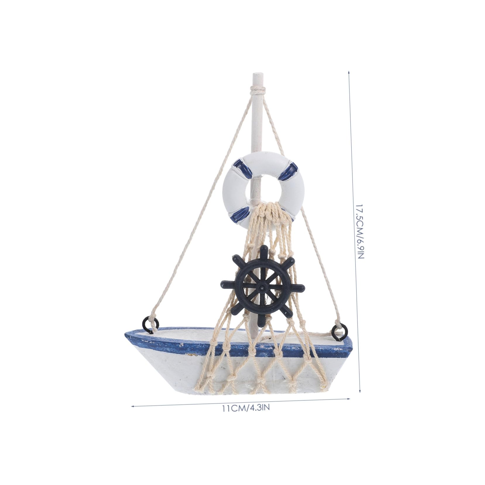 Veemoon 1Pc Sailing Boat Decor Mediterranean Ship Model for Home and Office Decoration for Coastal Theme Present for Graduations Birthdays and More