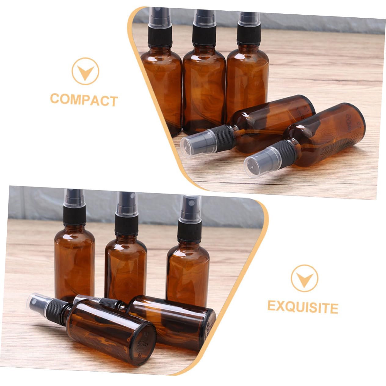 Homoyoyo 10piezas Botella de Spray de Vidrio Marrón Unidades Frascos de Perfume Reutilizables para Viajes Atomizador Frascos de Viaje Vacíos para Perfume y Esencias
