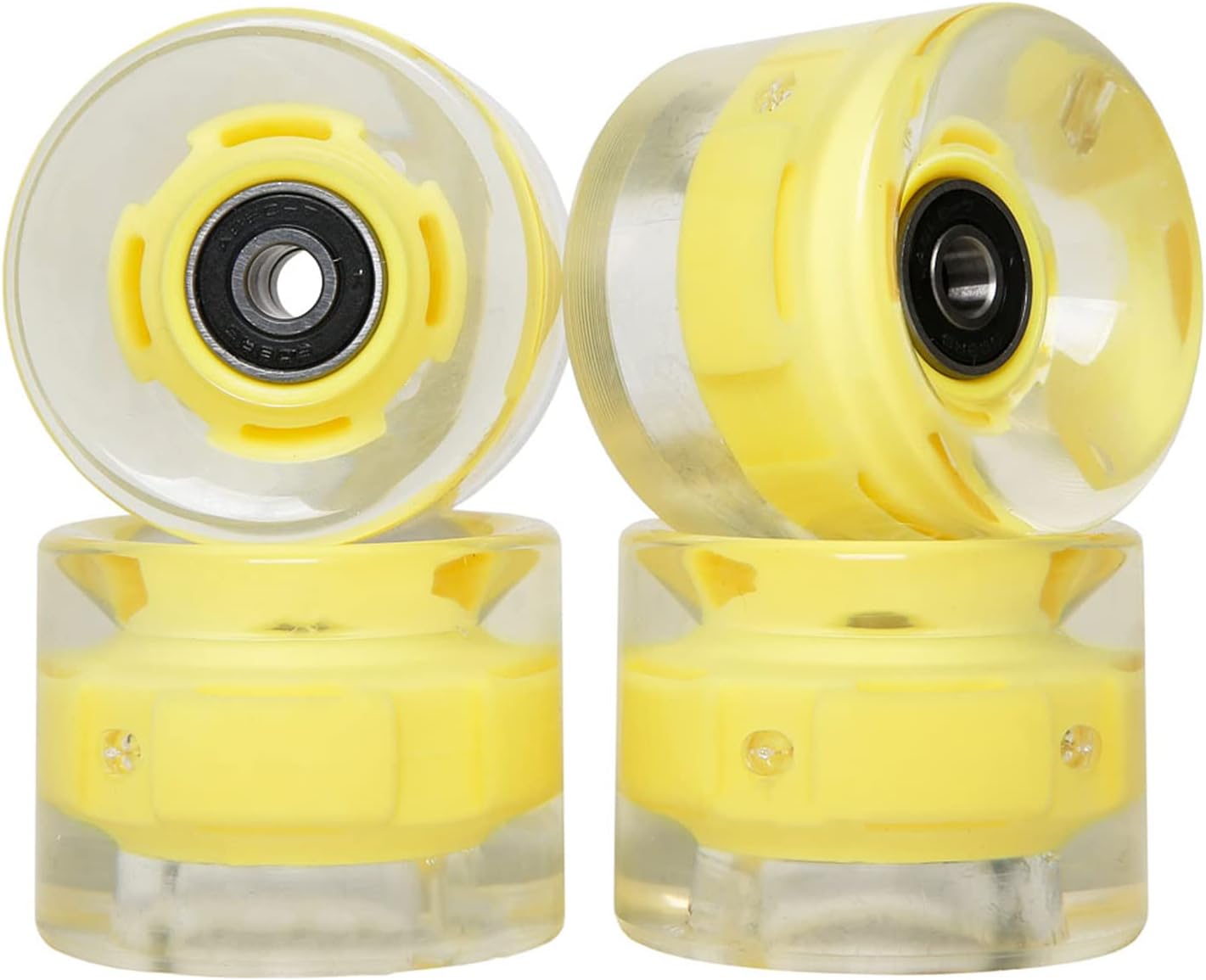 FREEDARE Skateboard Wheels with Bearings 60mm Longboard Wheels Cruiser Wheels Street(Clear, Set of 4)