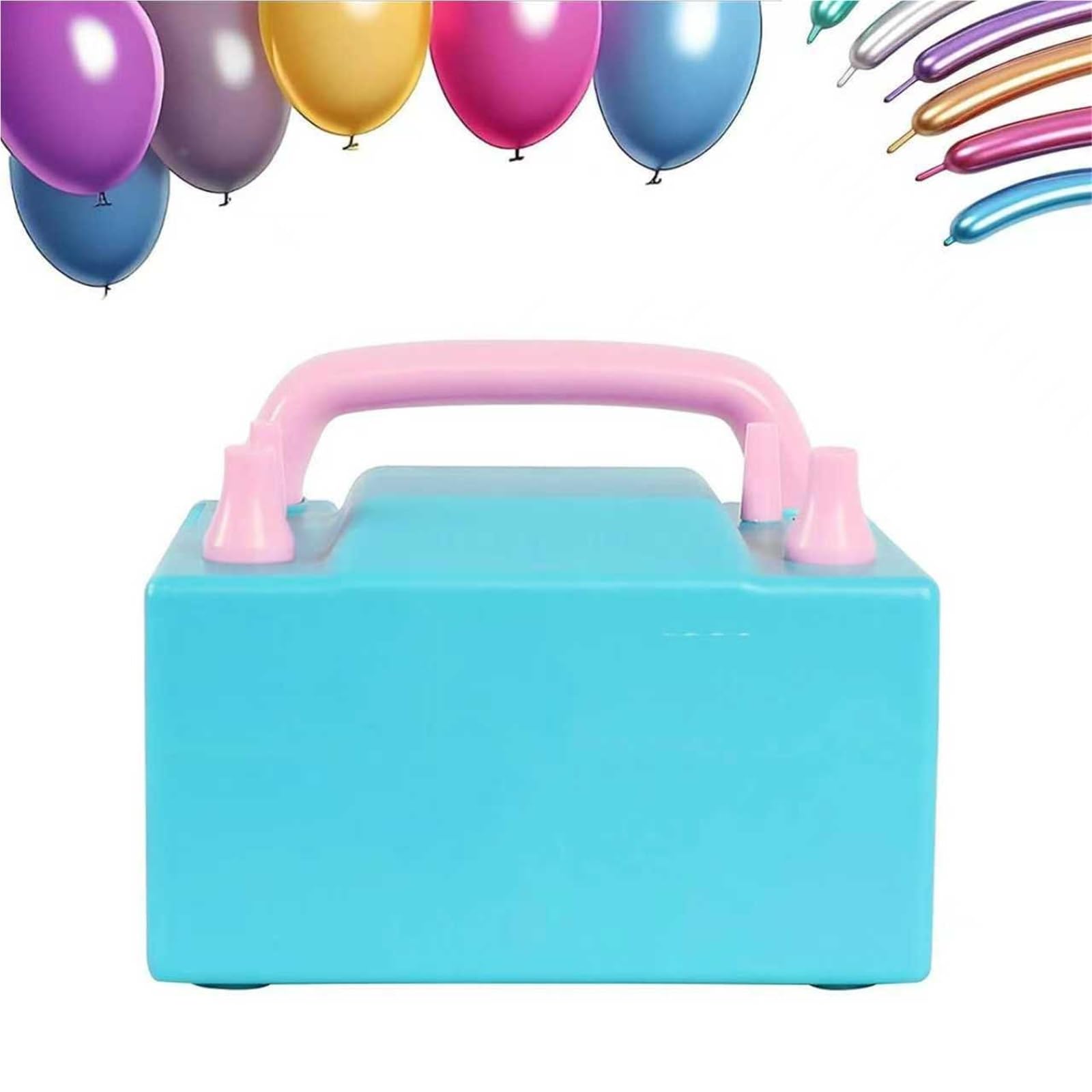 Elektryczna pompka do balonów o mocy 1200 W, przenośna pompka do balonów, podwójna dysza, mocny wylot powietrza, pompowanie w ciągu 2 sekund, na imprezę, wesele, urodziny i imprezy w centrach